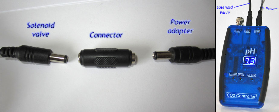 Adapter between solenoid and power