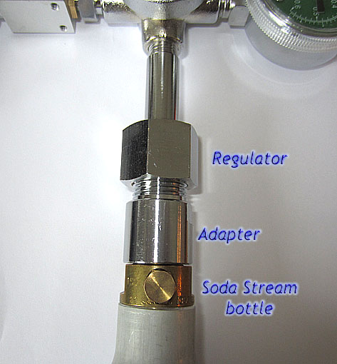 Adapter connected to the bottle