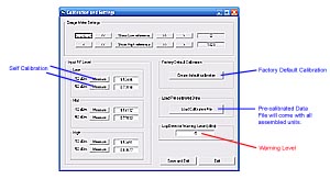 Press button called Calibration in the main window, and the calibration window will appear.