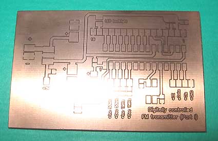 In the KIT you will get a high quality PCB for the Digitally controlled FM transmitter with 2 line LCD display. (Part I)