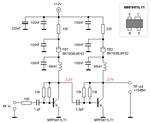 This picture show a TR1001 based on 2 transistors.