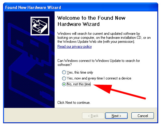 Found new hardware Wizard