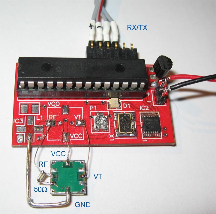 Here you can see my GPS jammer modified to a VCO tester