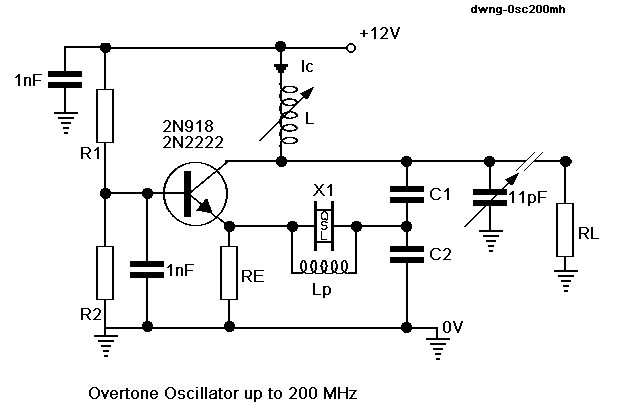 Oscillator for use up to 200 MHz